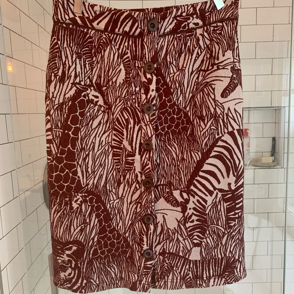 Anthropologie knit jungle skirt